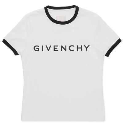 ジバンシィ GIVENCHY Tシャツ カットソー スリムフィットTシャツ アーキタイプ ロゴ ホワイト ブラック レディース GIVENCHY BW70BF3YAC 116 （WHITE BLACK）｜詳細画像