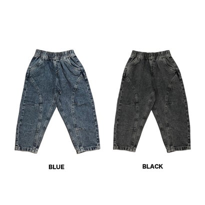 ケミカル加工 デニム バルーンパンツ （BLUE）｜詳細画像