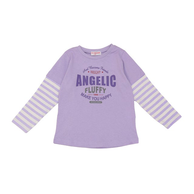 袖フェイクレイヤード 長袖Tシャツ （LAVENDER）