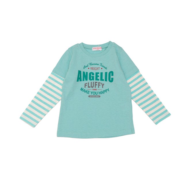 袖フェイクレイヤード 長袖Tシャツ （MINT）