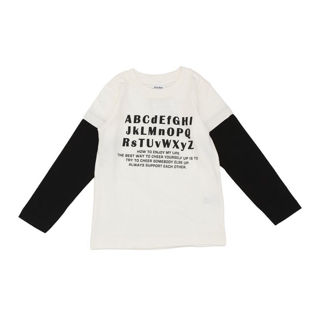 袖フェイクレイヤード 長袖Tシャツ （WHITE）