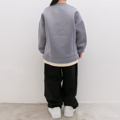 ディフィット D.FIT ダンボールニット 裾フェイクレイヤード トレーナー （GRAY）｜詳細画像