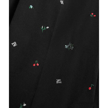 モチーフ刺繍 キャミソール ワイドパンツ オールインワン 結婚式 パーティードレス オケージョンドレス お呼ばれ 二次会 成人式 同窓会 謝恩会 （ブラック）｜詳細画像