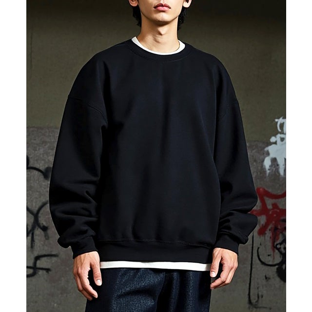【GILDAN】8.0oz USA オーバーサイズ クルーネックスウェットプルオーバー 無地トレーナー 裏起毛 GL18000 MURS （ブラック）