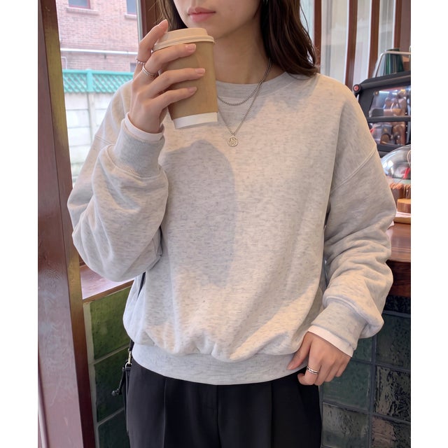 8.0oz USA オーバーサイズ クルーネックスウェットプルオーバー 無地トレーナー 裏起毛 GL18000 MURS （ライトグレー）