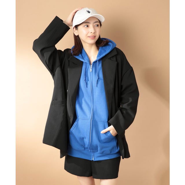 8.0 oz ヘビーブレンド裏起毛スウェットフルジップパーカー 長袖無地フーディー ビッグシルエット GL18600 MURS （ロイヤルブルー）