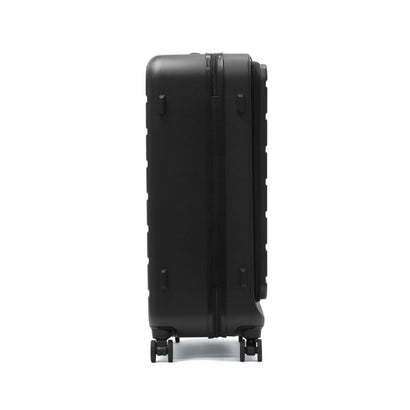 正規品5年保証 スーツケース Mサイズ フロントオープン キャリーケース M 軽量 軽い 75L ストッパー付き TSAロック 双輪 おしゃれ ブランド 旅行 出張 フレットボード 05435 （ブラック）｜詳細画像