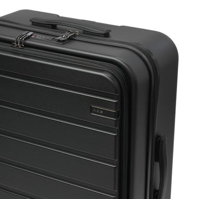 正規品5年保証 スーツケース Mサイズ フロントオープン キャリーケース M 軽量 軽い 75L ストッパー付き TSAロック 双輪 おしゃれ ブランド 旅行 出張 フレットボード 05435 （ブラック）｜詳細画像