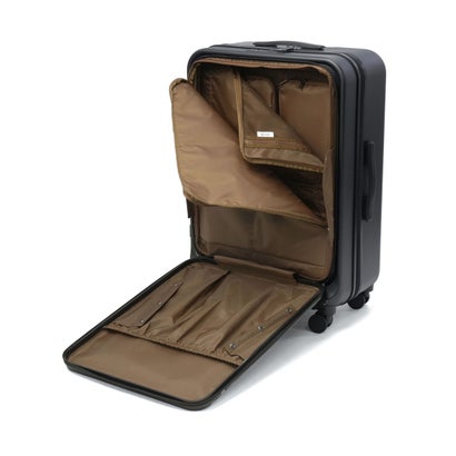 正規品5年保証 スーツケース Mサイズ フロントオープン キャリーケース M 軽量 軽い 75L ストッパー付き TSAロック 双輪 おしゃれ ブランド 旅行 出張 フレットボード 05435 （アイボリー）｜詳細画像