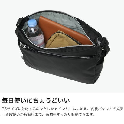 エース ACE 正規品5年保証 ショルダーバッグ レディース 斜めがけバッグ ブランド ナイロン 軽量 斜めがけ 小さめ シンプル カジュアル おしゃれ 大人 ミニショルダーバッグ B5 アリッサム 17691 （ライトブラウン）｜詳細画像