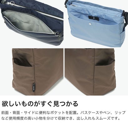 エース ACE 正規品5年保証 ショルダーバッグ レディース 斜めがけバッグ ブランド ナイロン 軽量 斜めがけ 小さめ シンプル カジュアル おしゃれ 大人 ミニショルダーバッグ B5 アリッサム 17691 （ライトブラウン）｜詳細画像