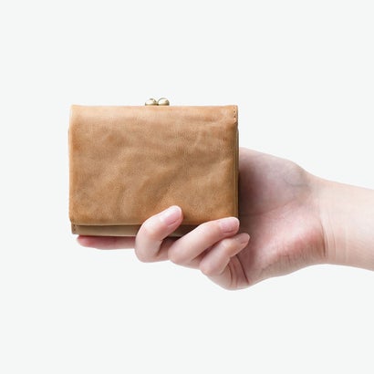 三つ折り財布 レディース がま口 本革 牛革 レザー ブランド おしゃれ 可愛い コンパクト 小銭入れあり 小さめ スマート 上品 ギフト FOG Leather 三つ折りがま口財布 LZYS7009 （GRAY）｜詳細画像