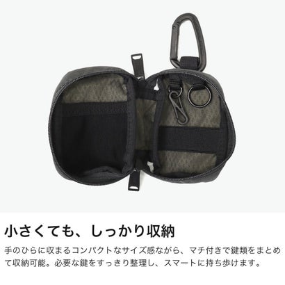 シー CIE キーケース レディース メンズ ブランド スマートキー 日本製 軽量 防水 ナイロン ラウンドファスナー 鍵入れ 小さめ ミニポーチ 小物入れ GRID-0 KEYCASE2-S 032673 （LIGHTGRAY）｜詳細画像