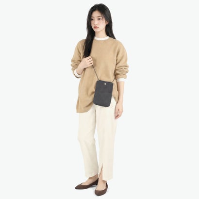 ネックポーチ レディース メンズ ブランド ショルダーバッグ 斜め掛け 軽量 小さめ コンパクト スエード調 おしゃれ きれいめ マイクロファイバースエード F-2 neck pouch 456C94 （マスタード）｜詳細画像