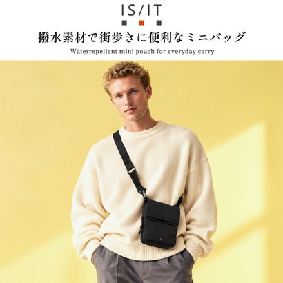 イズイット IS/IT ショルダーバッグ メンズ レディース ブランド ミニ ショルダー フラップ 撥水 軽量 軽い 丈夫 小さめ ナイロン 斜めがけバッグ ウェザー 984111 （アイボリー）｜詳細画像