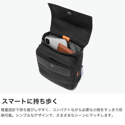 ショルダーバッグ メンズ レディース ブランド ミニ ショルダー フラップ 撥水 軽量 軽い 丈夫 小さめ ナイロン 斜めがけバッグ ウェザー 984111 （クロ）｜詳細画像
