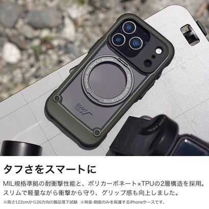 ルートコー ROOT CO. 6ヶ月保証 スマホケース iPhone17Pro iPhone18Pro 携帯カバー GRAVITY Shock Resist Tough & Basic Case Plus. GSTP-4448 （カーキ）｜詳細画像