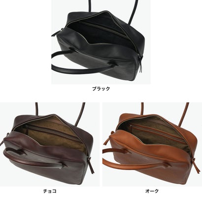 ボストンバッグ メンズ レディース バッグ トートバッグ 軽量 通勤 ブランド 本革 革 レザー 肩掛け ファスナー付き A4 スクエア 自立 日本製 Cb-Boston Bag 306S61S （ブラック）｜詳細画像