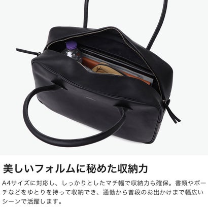 ボストンバッグ メンズ レディース バッグ トートバッグ 軽量 通勤 ブランド 本革 革 レザー 肩掛け ファスナー付き A4 スクエア 自立 日本製 Cb-Boston Bag 306S61S （チョコ）｜詳細画像