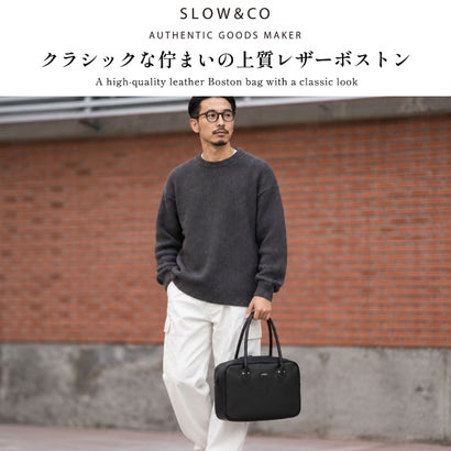 ボストンバッグ メンズ レディース バッグ トートバッグ 軽量 通勤 ブランド 本革 革 レザー 肩掛け ファスナー付き A4 スクエア 自立 日本製 Cb-Boston Bag 306S61S （オーク）｜詳細画像