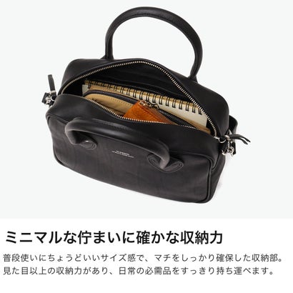 ボストンバッグ メンズ レディース 小さめ バッグ ミニボストン 軽量 通勤 ブランド 2WAY ミニ ショルダーバッグ 斜めがけ 本革 レザー Cb-Mini Boston Bag 306S60S （ブラック）｜詳細画像