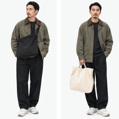 ショルダーバッグ メンズ レディース 大きめ A4 ブランド バッグ トートバッグ 2WAY 斜めがけ 軽量 軽い 大人 布 Herringbone Shoulder Bag S SO786JK （アイボリー）｜詳細画像