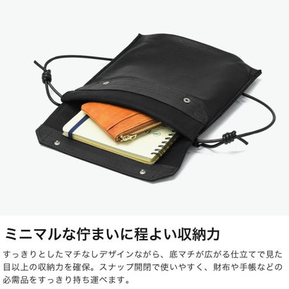 ショルダーバッグ メンズ レディース 斜めがけバッグ ブランド バッグ 小さめ 軽量 軽い 本革 革 レザーミニショルダー コンパクト おしゃれ 大人 日本製 Deer 858S106S （ブラック）｜詳細画像