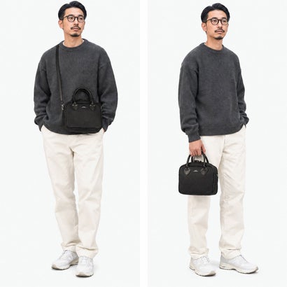 スロウ SLOW ボストンバッグ レディース メンズ 小さめ バッグ ミニボストン 軽量 ブランド ミニ ショルダーバッグ 斜めがけ 本革 レザー 肩掛け Shrink Mini Boston Bag 306S62S （ブラック）｜詳細画像