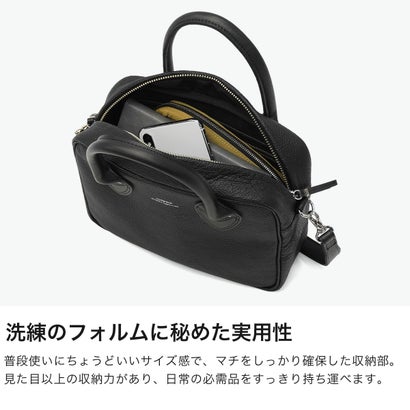 スロウ SLOW ボストンバッグ レディース メンズ 小さめ バッグ ミニボストン 軽量 ブランド ミニ ショルダーバッグ 斜めがけ 本革 レザー 肩掛け Shrink Mini Boston Bag 306S62S （ブラック）｜詳細画像