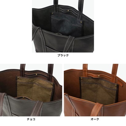 トートバッグ メンズ レディース 大きめ バッグ トート ブランド レザー 革 本革 牛革 丈夫 手提げ 肩掛け カジュアル おしゃれ 大人 日本製 自立 軽量 横型 B4 A4 Cb 306S66S （ブラック）｜詳細画像