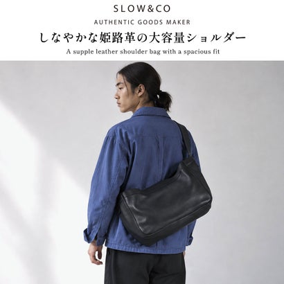 ショルダーバッグ メンズ レディース 斜めがけバッグ バッグ 斜めがけ ブランド 大きめ 大容量 本革 革 レザー おしゃれ 大人 軽量 ショルダー 日本製 A4 Cb 858S105S （ブラック）｜詳細画像