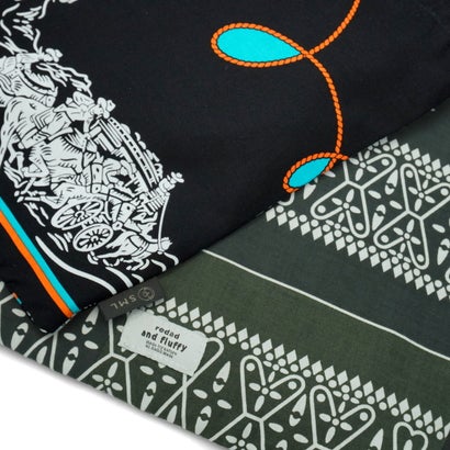 ショルダーバッグ ブランド redad and fluffy×SML マルシェバッグ バンダナ柄 巾着バッグ 日本製 A5 2WAY RAPHINHA BANDANNA ECO BAG 463S2 （KHAKI）｜詳細画像