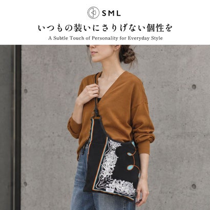 ショルダーバッグ ブランド redad and fluffy×SML マルシェバッグ バンダナ柄 巾着バッグ 日本製 A5 2WAY RAPHINHA BANDANNA ECO BAG 463S2 （KHAKI）｜詳細画像