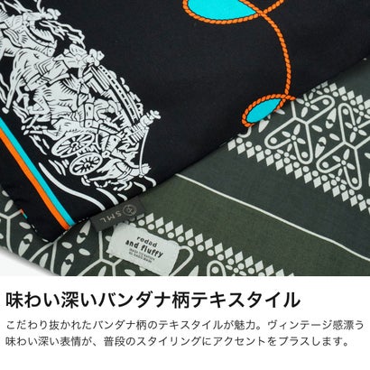 ショルダーバッグ ブランド redad and fluffy×SML マルシェバッグ バンダナ柄 巾着バッグ 日本製 A5 2WAY RAPHINHA BANDANNA ECO BAG 463S2 （KHAKI）｜詳細画像