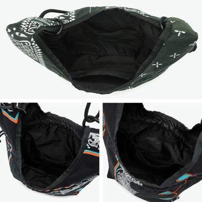ショルダーバッグ ブランド redad and fluffy×SML マルシェバッグ バンダナ柄 巾着バッグ 日本製 A5 2WAY RAPHINHA BANDANNA ECO BAG 463S2 （KHAKI）｜詳細画像