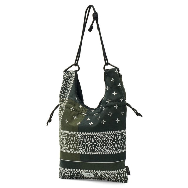 ショルダーバッグ ブランド redad and fluffy×マルシェバッグ バンダナ柄 巾着バッグ 日本製 A5 2WAY RAPHINHA BANDANNA ECO BAG 463S2 （KHAKI）