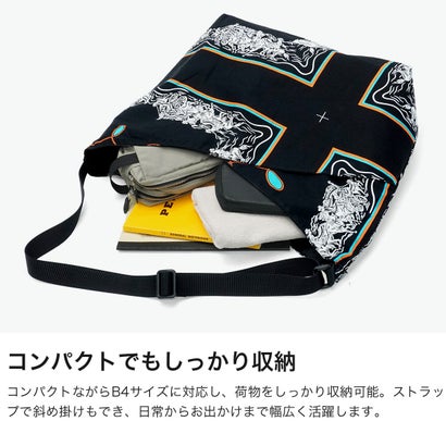 ショルダーバッグ ブランド トート 日本製 redad and fluffy×SML 軽量 バンダナ 2WAY A4 B4 RAPHINHA BANDANNA SHOULDER BAG 463S1 （KHAKI）｜詳細画像