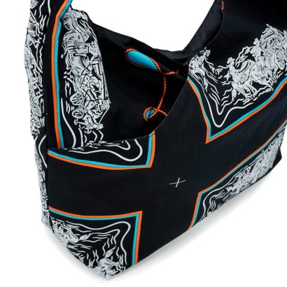 ショルダーバッグ ブランド トート 日本製 redad and fluffy×SML 軽量 バンダナ 2WAY A4 B4 RAPHINHA BANDANNA SHOULDER BAG 463S1 （BLACK）｜詳細画像