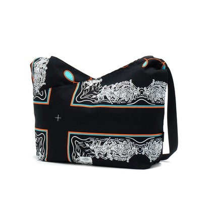 ショルダーバッグ ブランド トート 日本製 redad and fluffy×SML 軽量 バンダナ 2WAY A4 B4 RAPHINHA BANDANNA SHOULDER BAG 463S1 （BLACK）｜詳細画像