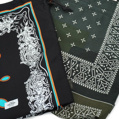トートバッグ レディース メンズ おしゃれ ブランド redad and fluffy×SML 巾着バッグ RAPHINHA BANDANNA THICKNESS TOTE BAG 463S4 （KHAKI）｜詳細画像