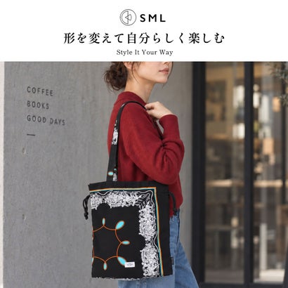 トートバッグ レディース メンズ おしゃれ ブランド redad and fluffy×SML 巾着バッグ RAPHINHA BANDANNA THICKNESS TOTE BAG 463S4 （BLACK）｜詳細画像