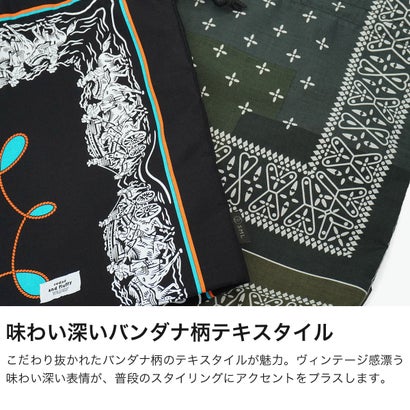 トートバッグ レディース メンズ おしゃれ ブランド redad and fluffy×SML 巾着バッグ RAPHINHA BANDANNA THICKNESS TOTE BAG 463S4 （BLACK）｜詳細画像