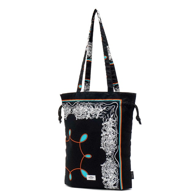 トートバッグ レディース メンズ おしゃれ ブランド redad and fluffy×巾着バッグ RAPHINHA BANDANNA THICKNESS TOTE BAG 463S4 （BLACK）