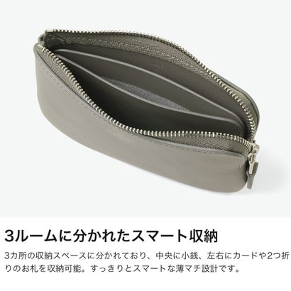 正規取扱店 財布 メンズ レディース かわいい コンパクト スリム 薄型 薄い ブランド 革 本革 レザー シンプル 無地 日本製 L字ファスナー PAL OVAL ZIP WALLET S （SLATEKHAKI）｜詳細画像
