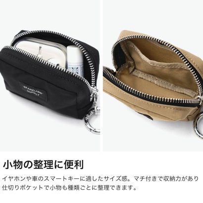 正規取扱店 ポーチ 小物入れ 小さめ おしゃれ レディース メンズ ブランド ミニ 可愛い カラビナ付き 四角 大人 ミニポーチ 日本製 SIMPLICITY SQUARE CHARM POUCH （ダークブラウン）｜詳細画像