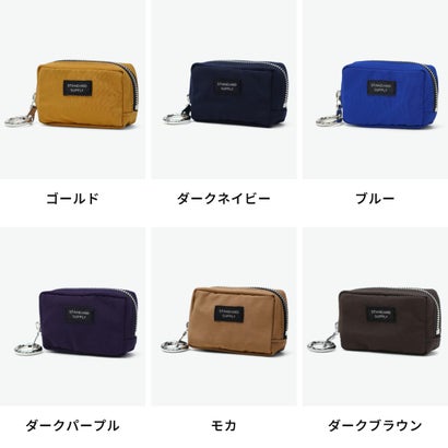正規取扱店 ポーチ 小物入れ 小さめ おしゃれ レディース メンズ ブランド ミニ 可愛い カラビナ付き 四角 大人 ミニポーチ 日本製 SIMPLICITY SQUARE CHARM POUCH （ダークブラウン）｜詳細画像