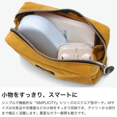 正規取扱店 ポーチ メンズ レディース 小物入れ かわいい 軽量 軽い おしゃれ シンプル スクエア型 横型 小さめ カジュアル コンパクト 日本製 SIMPLICITY SQUARE POUCH M （ダークブラウン）｜詳細画像