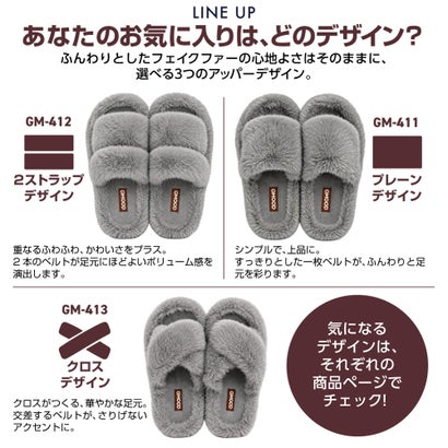 ジームード ムートン風 サンダル レディース 厚底 ボア ふわもこ オープントゥ スリッパ GM-411 パープル M(23.0-23.5cm) （パープル）｜詳細画像