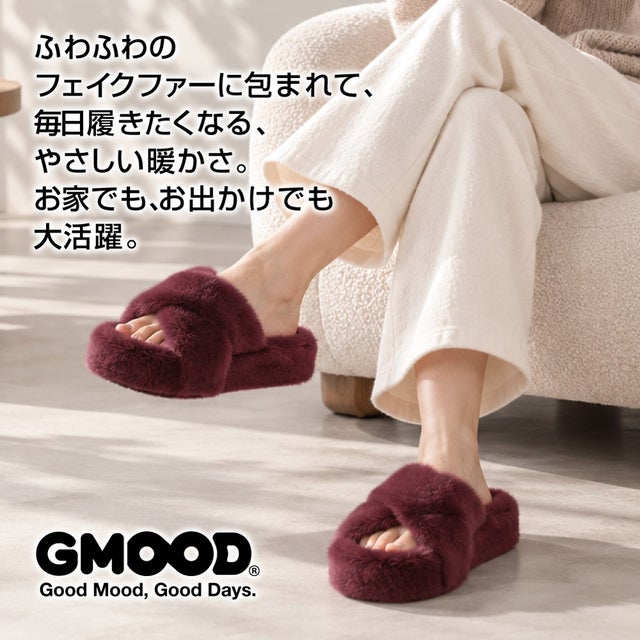 ムートン風 サンダル レディース 厚底 ボア ふわもこ オープントゥ スリッパ クロスベルトタイプ GM-413 アイボリー M(23.0-23.5cm) （アイボリー）