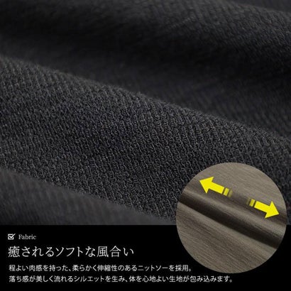 重ね着風Vネックワンピース （ブラック）｜詳細画像